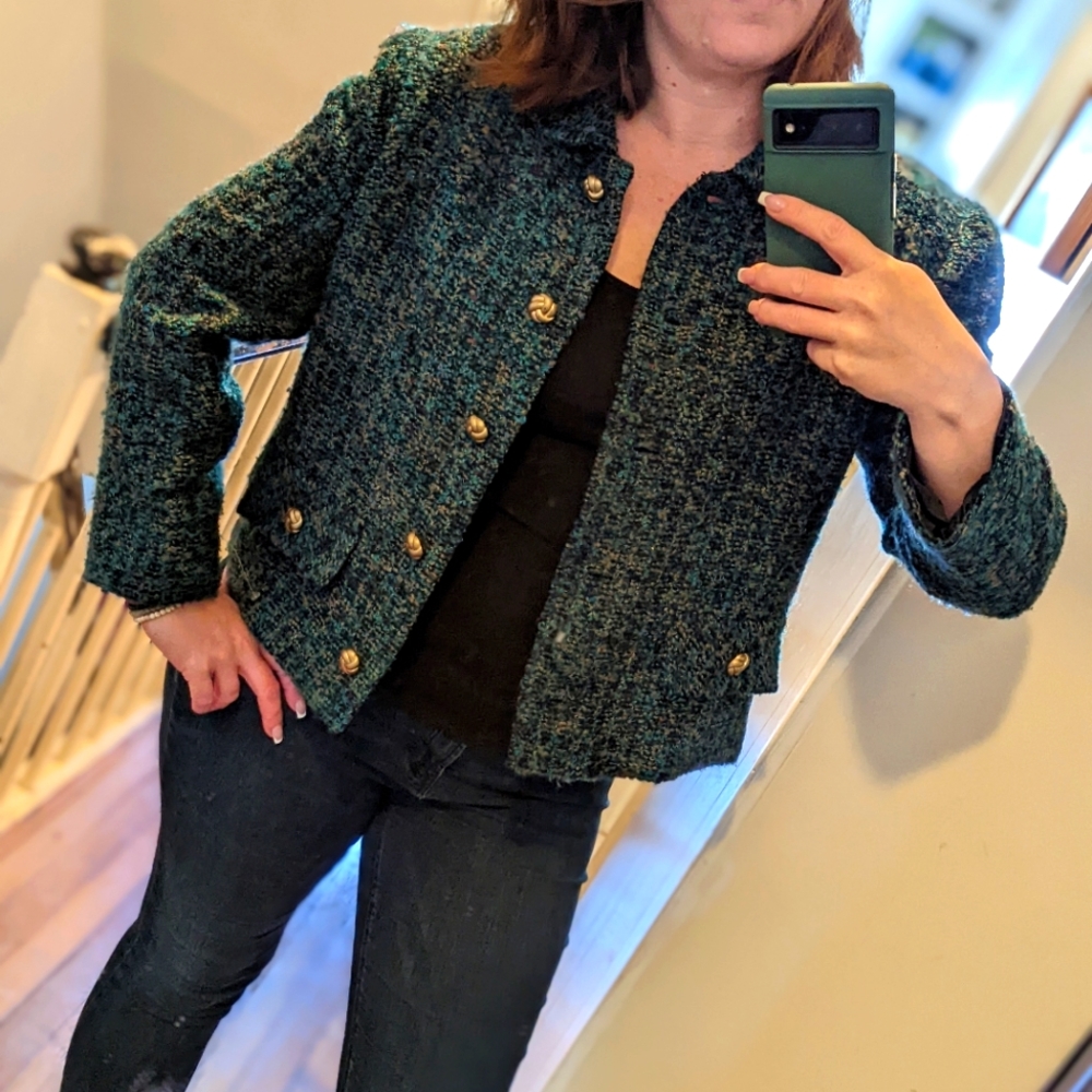 Vintage boxy Castleberry tweed blazer size 14